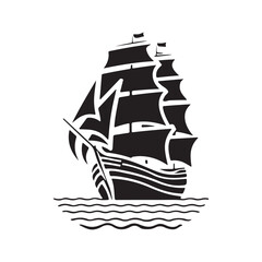 Set of Silhouette Business Ship vector illustration. Transport boat silhouette vector. Highly Detailed Boat Silhouettes Ship Silhouette