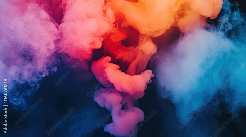 Poster abstract swirls of color: vibrant, swirling clouds of color, capturing a dynamic interplay of hues i