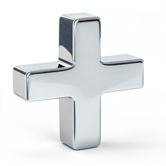 Plus sign made of chrome