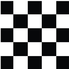 Checkered, chequered seamless pattern. Chess squares repeatable texture. Pattern of squares in black and white chess type.