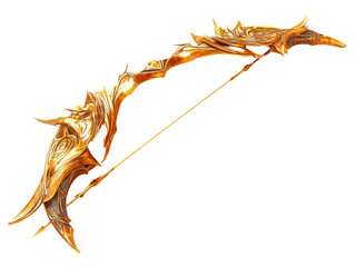 Mythical Golden Bow with Arrows in 3D Cartoon Style Design
