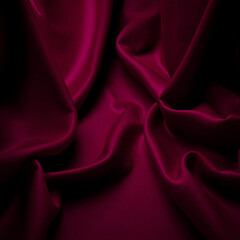 Obraz premium Satin in red silk. Curtain. opulent backdrop for design. gentle folds. shiny, flowing fabric that is smooth. wavy. Love, Christmas, Valentine's Day, anniversary, celebration, and awarding.