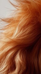 Naklejka premium Close-up of soft, wavy orange fur, highlighting texture and color.