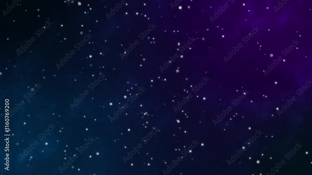 Poster Sparkling galaxy dark magical background animation, stardust abstract motion graphics concept