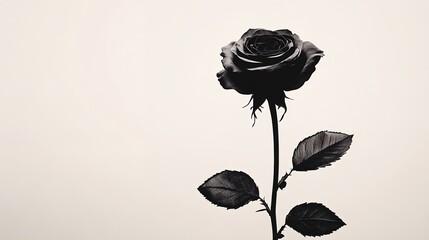 A black and white photo of a rose.