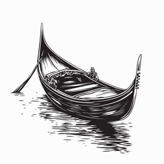 Venice Gondola Image vector isolated on white background. © Istianah