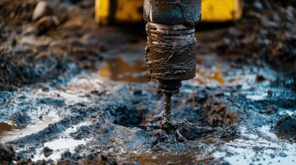 Drilling Equipment with Thick Mud in Oil Well