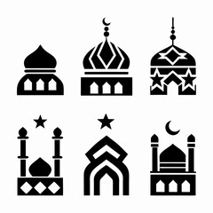 Islamic Mosque Icon Bundle for Vector Design.