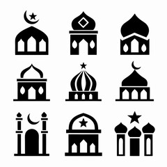 Islamic Mosque Icon Bundle for Vector Design.