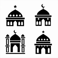 Islamic Mosque Icon Bundle for Vector Design.