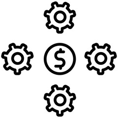 Money Management line icon style