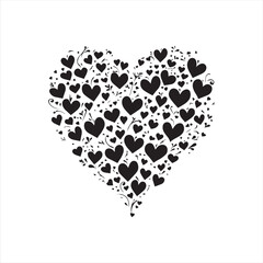 Set of hearts vector Silhouette Illustration 