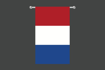 Netherlands flag, The flag of Netherlands, Flag of Netherlands national country symbol illustration Vector, Rectangle Netherlands flag illustration, Flat vector illustration
