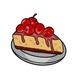 Delicious Cheesecake Slice Topped With Cherries on A Plate