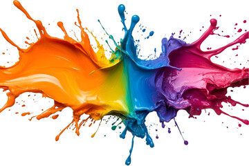 colorful paint splashes on white