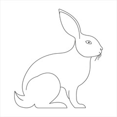 Minimalist Rabbit Silhouette Line Art Vector
