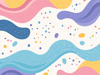 Fototapeta premium Vibrant Waves: A Playful Abstract Composition