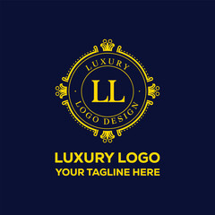 Golden luxury L Latter template design