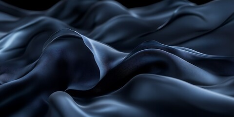 Obraz premium Abstract dark blue fabric waves.