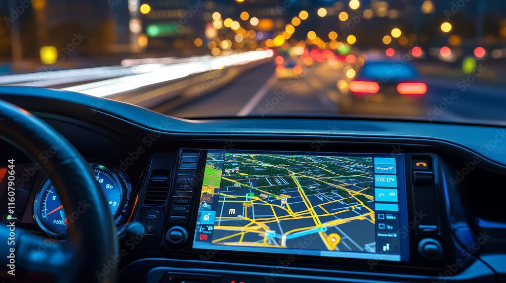 Poster hud navigation background. city map navigation screen interface backdrop with compass, graphs and ma