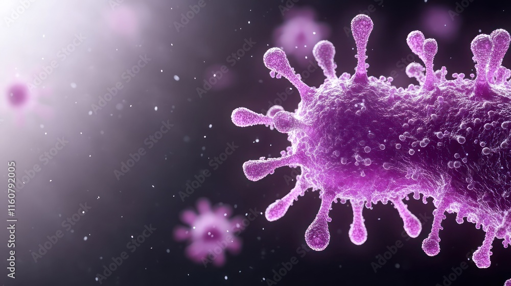 Aufkleber microscopic view of a virus, showcasing its structure and form.