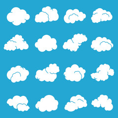 Set of cloud doodle vector
