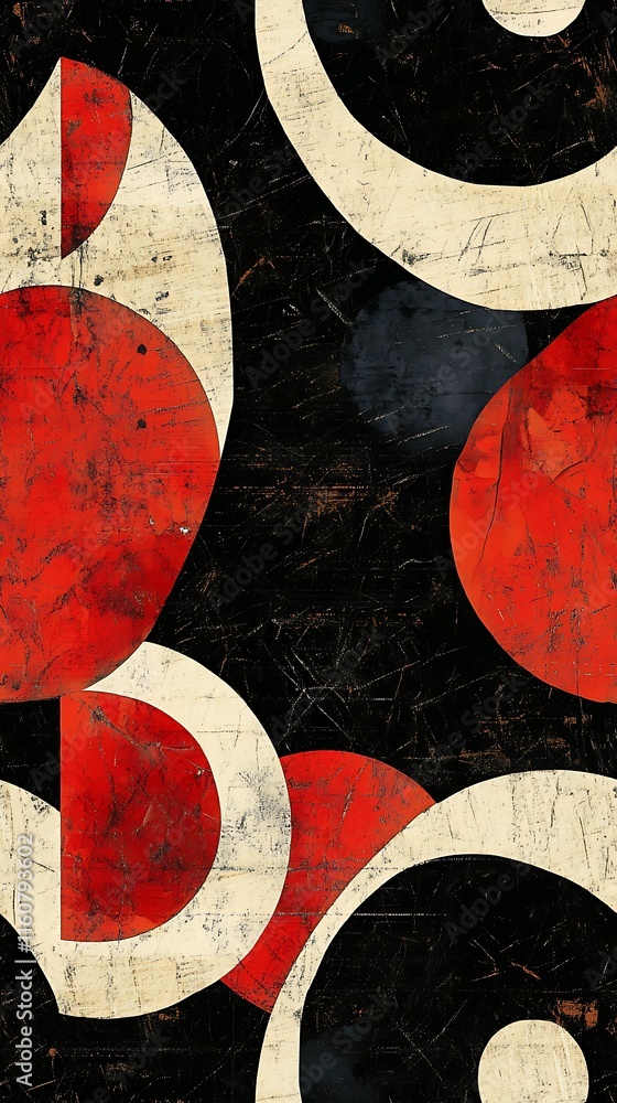 Aufkleber bold geometric shapes create a striking seamless repeat pattern in warm colors