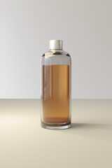 a Bottle of Tea, clean Background, Minimalist, 3D render, Mockup