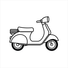  Classic Scooter Vector Illustration on Solid Background