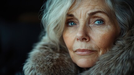 Depressed elderly woman at home. Senior female with mental health concerns in retirement. Sadness, longing, and reflection