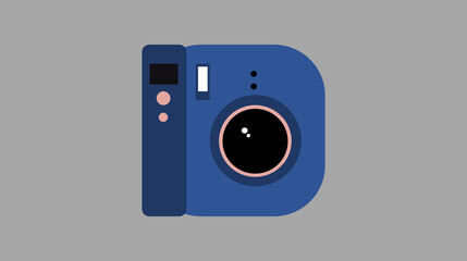 Camera icon isolated on grey background