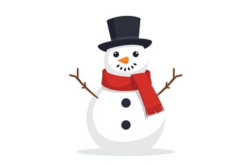 there is a snowman with a top hat and scarf