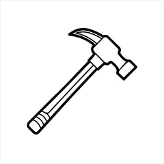 Hammer Icon Vector Illustration on White Background