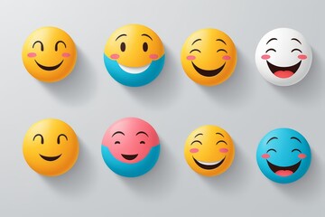 Fototapeta premium a close up of a group of eggs with different faces