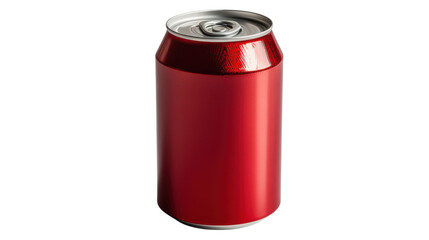 A Simple Red Soda Can Isolated on a White Background, Perfect for Advertising Beverages or Showcasing Refreshing Drink Options in Stock Photography