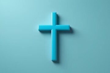 Obraz premium a close up of a cross on a blue background