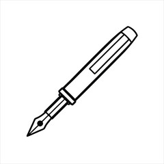 Ink Pen Vector Icon Isolated on White Background