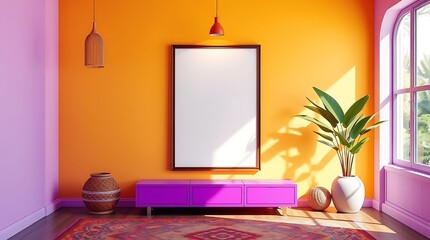 Vibrant Living Room Mockup 