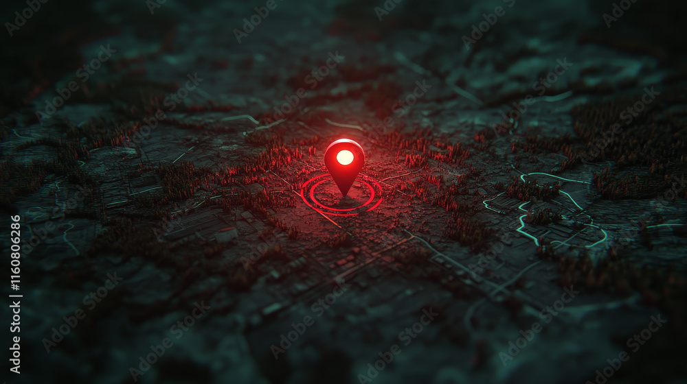 Poster 3d locator pin animated game or travel map sprite. vector rotation of red point for animation, ui gr