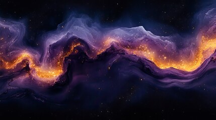 Galaxy art and creative paint with marble glitter create splash wallpaper with background waves, showcasing fluid liquid texture and ripple flow with cosmic patterns