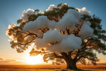  Dreamy Tree of Clouds Against a Serene Sky