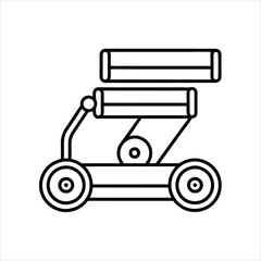 Printing Rollers Line Icon Vector on White Background