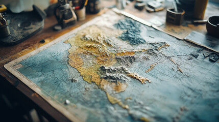 Infographics design elements with pie charts and step diagram with circles, world map with pointers and silhouettes of ships, text layouts, bar graphs and histograms