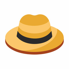 panama hat vector icon on white background