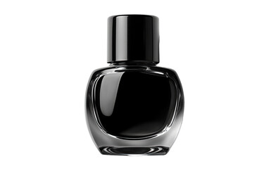 PNG Black nail polish in glass bottle available on transparent background