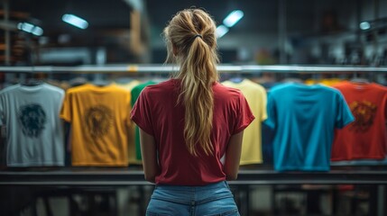 Fototapeta premium DTF Printing Process in Vibrant Factory Setting