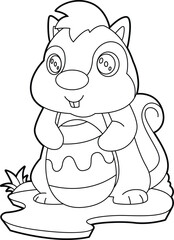 Skunk Easter Easter Egg Animal Vector Graphic Art Illustration