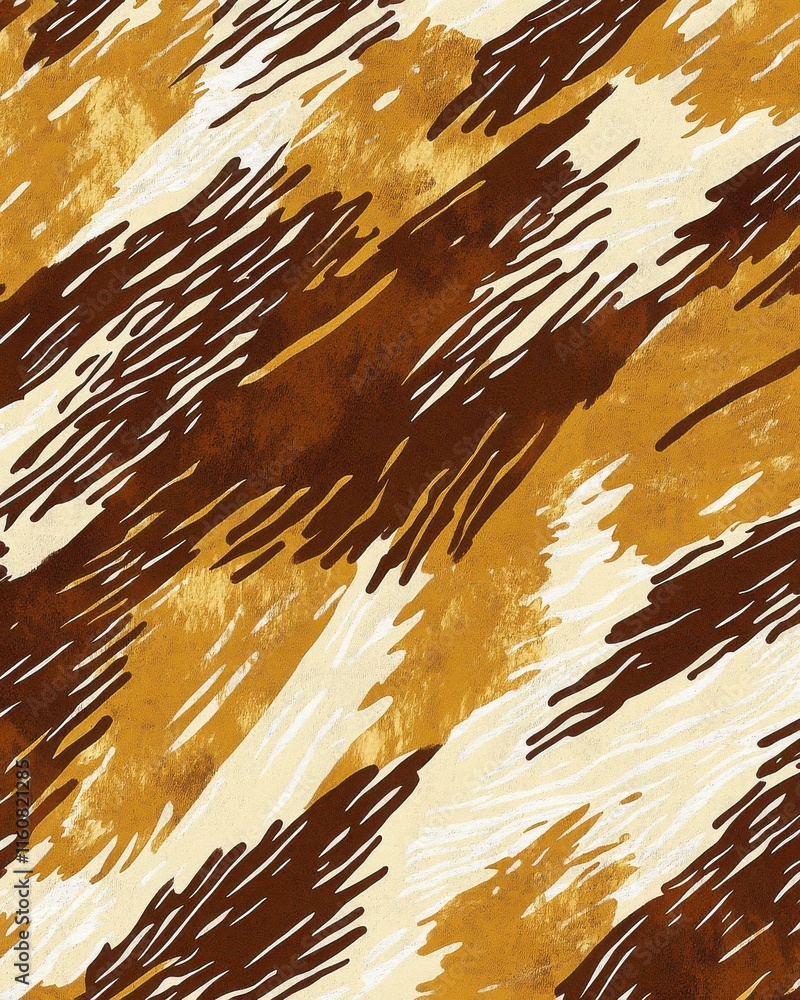 Poster abstract pattern featuring warm brown and cream tones with dynamic brush strokes.