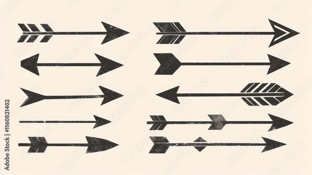 Fototapete set of arrow icons isolated on white for web design. jpeg version is also available