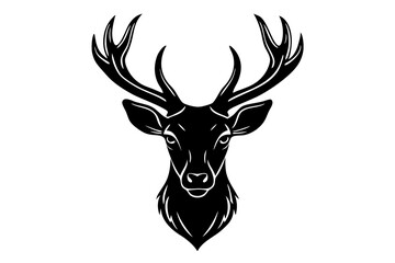 majestic deer head design silhouette vector illustration